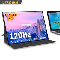LESOWN 16 inch 120Hz Gaming Portable Monitor USB-C Touchscreen FHD 1920x1200 ADS External Laptop Second Screen for PC PS4/5 Swit