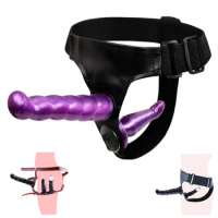 Strapon Realistic Double Dildo Panties Anal Butt Plug Elastic Harness Belt Strap On Dildo Sex Toys For Woman Couple Lesbian