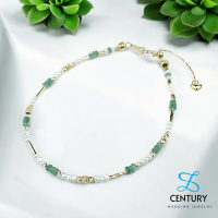 【世紀白金】18K金天然珍珠祖母綠手鍊