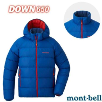 【MONT-BELL 日本】童 NEIGE DOWN PK 輕量 650FP羽絨連帽外套/1101647 BL 藍