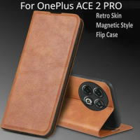 For ONEPLUS ACE 2 PRO 5G Leather Case Retro Skin Flip Magnetic Closed Protect Full Cover For ONEPLUS ACE2 PRO 5G Phone Bags