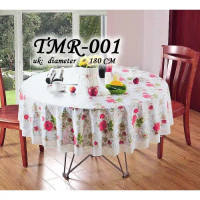 TMR F TAPLAK MEJA MAKAN BULAT BUNDAR ROUND RENDA 180CM CM ANTI AIR - TMR001