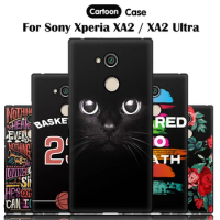 JURCHEN Case For Sony Xperia XA2 XA 2 Case Cover Dual Cute Soft Tpu Silicone Coque Cover For Sony Xperia XA2 XA 2 Black Case