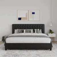 soft memory foam mattress Queen King Bed four poster bed High Soft Headboard Modern Bedroom Furniture