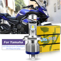 1PCS For Yamaha FZ6R Motorcycle H4 LED Lens Headlight Retrofit Accessories High Low Beam Cafe Racer Enduro HS1 9003 6800LM