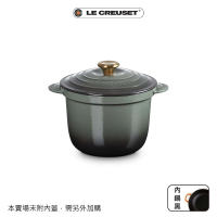 【Le Creuset】萬用窈窕鑄鐵鍋 20(百里香綠-金頭-內鍋黑)