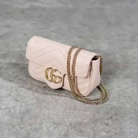 Tas GUCCI MARMONT GG SHINE GOLD PINK SUPER MINI SHOULDER BAG 100% ORIGINAL 17X5X10CM