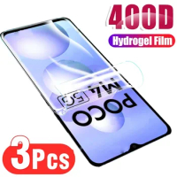 3Pcs For Poco M4 Pro 4G Hydrogel Film Full Glue Screen Protector For Poco X3 X4 GT X5 M4 M3 Pro F3 F4 M5 M5S Film