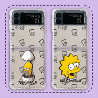 Disney The S-Simpsons Phone Case for Samsung Galaxy Z Flip 3 5G zflip Z Flip 4 ZFlip3 Z Flip5 Clear Soft Air Cover