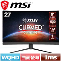 【最高22%回饋 5000點】MSI微星 27型 G27CQ4 E2 1500R 2K 曲面電競螢幕