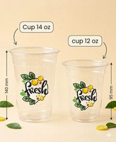 Fresh Cup Gelas Pelastik - Ukuran 12oz dan 14oz 1pack isi 50 cup BESAR 14OZ