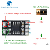 1/5PCS Dedicated 3.2V LiFePO4 Battery Charger Module 3.6V 1A CV/ CC wtih Overvoltage Protection Auto