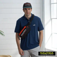 【NAUTICA】品牌LOGO休閒斜背包(黑)
