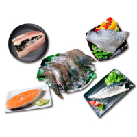 【鮮綠生活】綜合海鮮雙拼組(白蝦、金目鱸魚、挪威鯖魚、虱目魚肚、鮭魚切片)