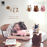 可刷卡 日本公司貨 ATEX AX-KXL4100 溫感計時動物午睡枕 鬧鐘震動 手機架 粉紅豬 柴犬 熊 USB充  日本必買代購