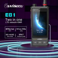ANYSECU RUNBO E81 4G Smartphone POC Network Radio 4Watts DMR Analog UHF Walkie Talkie 4+64GB Android 9.0 NFC IP67 Dual SIM Radio