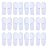 NEW-20 Pairs Closed Toe Disposable Slippers Women Men Ultra-Thin Brushed Plush Non-Slip Disposable Slippers For Hotel Home