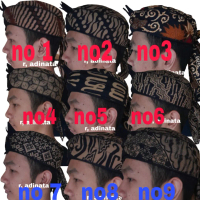 Topi Blangkon Sunda Model Ikat Tali Totopong kekinian motif batik pekalongan Karet