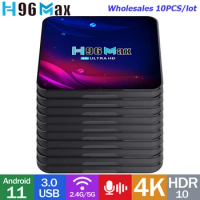 Wholesales Original 10PCS H96MAX V11 Android11.0 Smart TV Box RK3318 Quad-Core 2.4G/5G WIFI 4K H96 MAX V11 2G16G 4G 32G 4G64G
