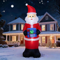Trang trí sân nhà Giáng Sinh bơm hơi hình ông già Noel có đèn, mô hình bơm hơi Giáng Sinh cho sân hi