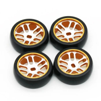 4Pcs Metal Wheel Rim + Hard Drift Tire For Wltoys K969 K979 K989 P929 Mini-Z Q D 1/28 RC Car Upgrade Parts