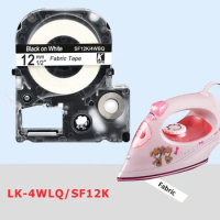 12mm Fabric Iron-on Label Tape SF12K LK-4WBQ Compatible for EPSON SS12KW king jim LW300 LW400 LW600P LW700 Maker Label Printer