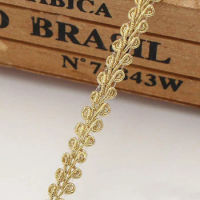 5Meters 8mm Gold Silver Thread Centipede Braided Lace Ribbon Trim Curve Fabric DIY Sewing Garment Material Wedding Decoration