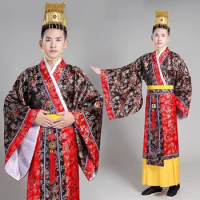Tang Dynasty Emperor costume Ancient clothing Qin Dynasty Han Emperor Wudi ancient dragon robe Han prince male costume costume