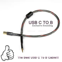 Sliver Plated USB Type C To B Cable Hi-End USB Audio Data Cable 5N DAC Mobile Phone Thunderbolt