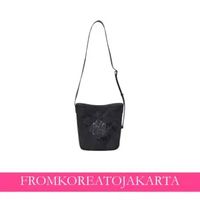 eM LB Monogram Suede Bucket Bag - NY Black