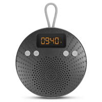 Hot sale Mini Alarm clock radio LED display IPX5 Waterproof Aux in and FM shower bluetooth5.0 speaker with suction cup