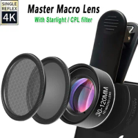 4K HD Phone Lens 30-120mm Macro Lens Long-distance Shot CPL Star Filter for iPhone 15 Samsung Huawei Mobile Phones Accessories