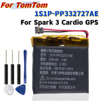 New 1S1P-PP332727AE TomTom spark cardio＋music Battery For TomTom Spark 3 Cardio GPS Watch Acumulator 2-wire Plug 260mAh Battery