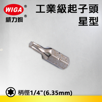 WIGA 威力鋼 1/4＂(6.35MM)工業級25MM起子頭/星型(十支裝)