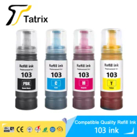 Tatrix Premium Compatible 103 Refill Dye Ink For Epson EcoTank L1110 L3100 L3110 L3111 L3116 L3150 L3151 L3156 L3160 5190Printer