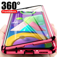 360 Metal Cover For Xiaomi Poco M3 Pro 5G Flip Magnetic Case For Xiaomi Poco M3 Pro Cases Double Glass Coque Poco M3 Pro Funda