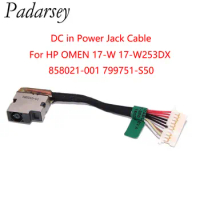 Padarsey Replacement Laptop Charging Port DC in Power Jack Cable for HP OMEN 17-W 17-W253DX 858021-001 799751-S50