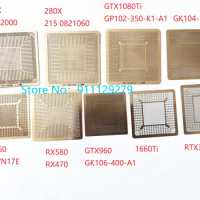 9pcs Direct Heat Stencils For RTX3060 1660Ti N19E RX470 GTX1060 GTX960 GTX1080TI 215082060 BGA Graphics Card Chips Reballing