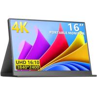 16 Inch 4K Ultra Light Portable Monitor 3840*2400 HDR 1500:1 100%sRGB IPS Screen Gaming Display For PC Laptop Xbox PS4/5 Switch