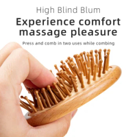 1PC Wood Comb Professional Healthy Paddle Cushion Hair Loss Massage Brush portable Mini Comb Scalp Hair Care Healthy bamboo comb