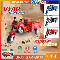 PGTOYS Mainan Anak Motor Viar Roda 3 Lampu Musik Plastik Anak 3+ 30x11x14cm Biru Hitam Merah OT07 Vi