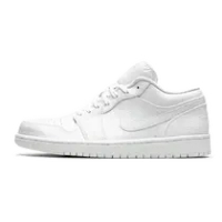 AIR JORDAN 1 LOW TRIPLE WHITE TUMBLED LEATHER