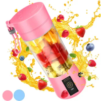 Portable Juicer Blender 380ML USB Rechargeable Travel Cup Food Mixing Shakes and Smoothies Machince with Ultra Sharp 6 Blades