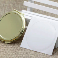 Blank Compact Mirror DIY Wholesale Mirrors With Match Resin Domed Sticker Gold Color #18032-2
