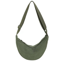 Dumpling Bag Daily Shoulder Bag Adjustable Strap Corduroy Simple Hobo Bag Solid Color Fashion Shoulder Bag Casual Shopping Bag