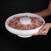 干冰盤子創意特色密胺餐具商用網紅火鍋店個性擺盤肥牛拼盤毛肚盤