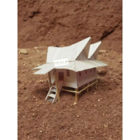 miniatur rumah adat riau melayu atap lontik  stik eskrim LED