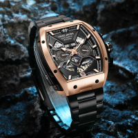 Evans Jayden Jam Tangan Pria 9620 Rantai Automatic Movement Stainless Steel Kaca Sapphire Chronograp