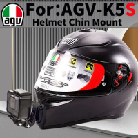 For AGV K5 K5s Customized CNC Aluminium Helmet Chin Mount for GoPro Max hero10 Insta360one X2 DJI Motorcycle Helmets Accessories