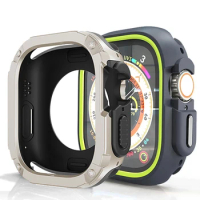 Rubber Case For Apple Watch Ultra 2 Case 49MM 45MM Frame Protective Bumper Cover 41MM 45MM For iWatch Series 9 8 7 6 5 44MM 40MM